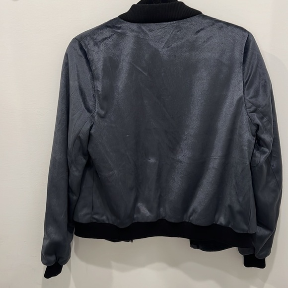 Charles Gray London Velour Zip Bomber Jacket - Picture 3 of 7